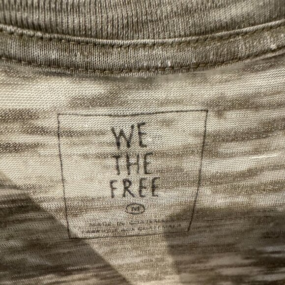 Free People Green V-Neck Cut Out T Shirt - Picture 3 of 4